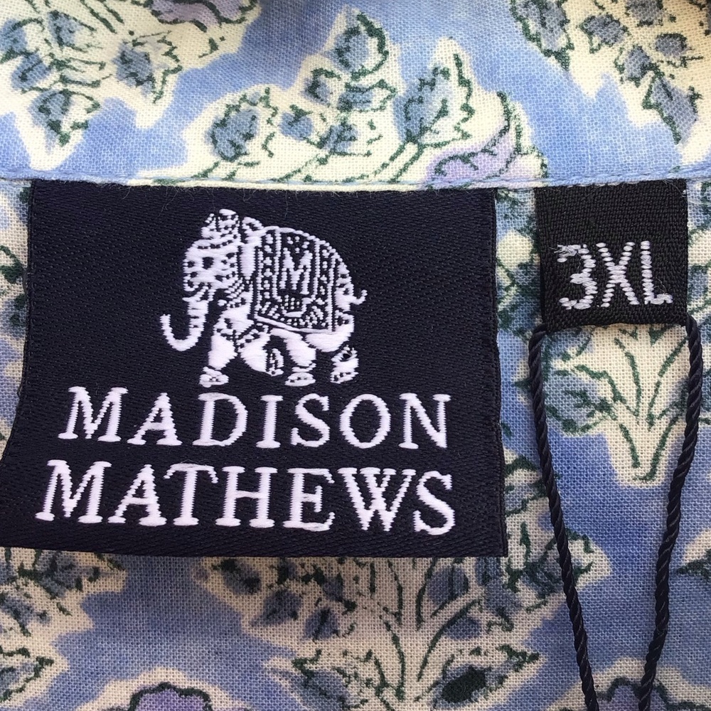 Madison Mathews Hand Printed and Woven Floral Cotton Button Up Long Sleeve NEW - Picture 10 of 10